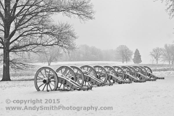 Cannons in the Snow at Valley Forge